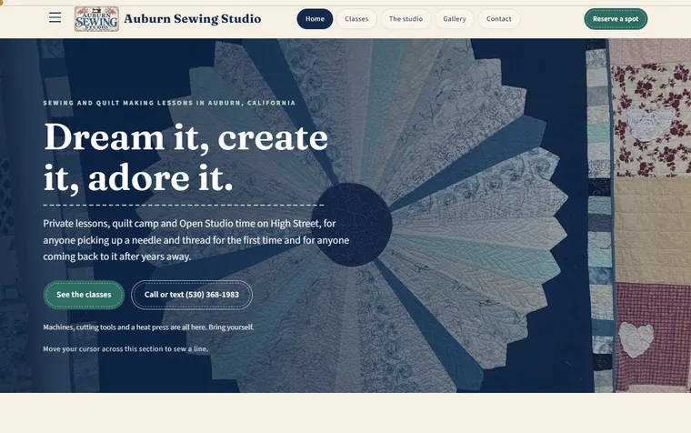 The first screen of sewauburn.com on a desktop